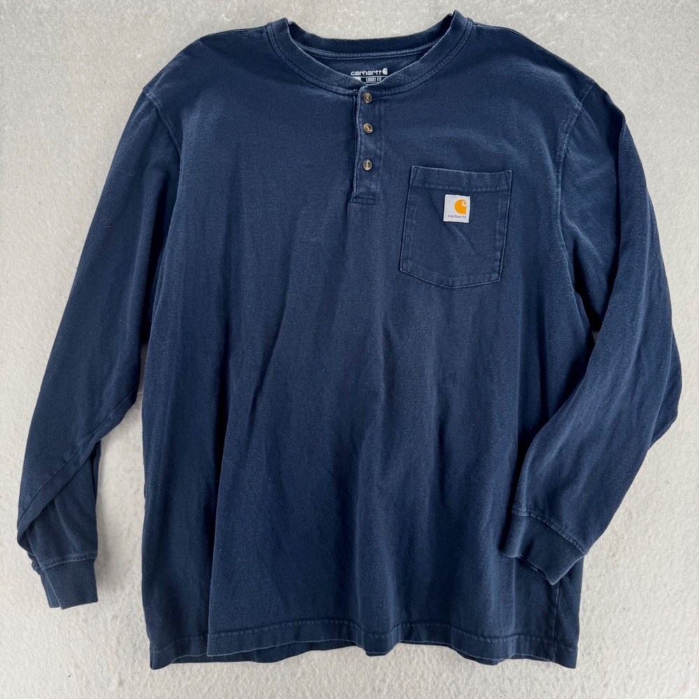 Carhartt - Henley Long Sleeve Loose Fit - Navy - XL - Mens